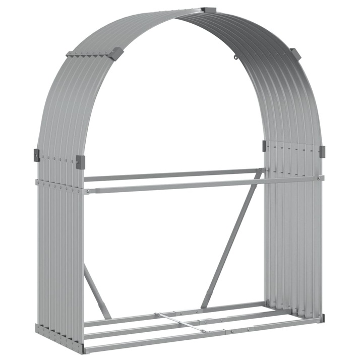 Suport pentru busteni vidaXL, argintiu, 120x45x140 cm, otel galvanizat, 8.52 Kg 364591