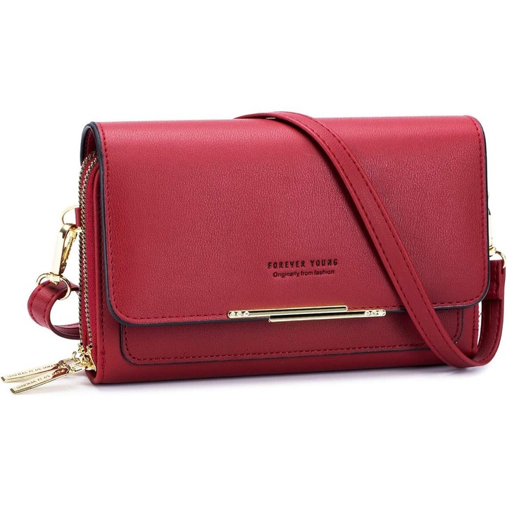 Чанта за през рамо за мобилен телефон, популярен дизайн, диамантена декорация, цвят А-кафяв, размери 18x10x6 см