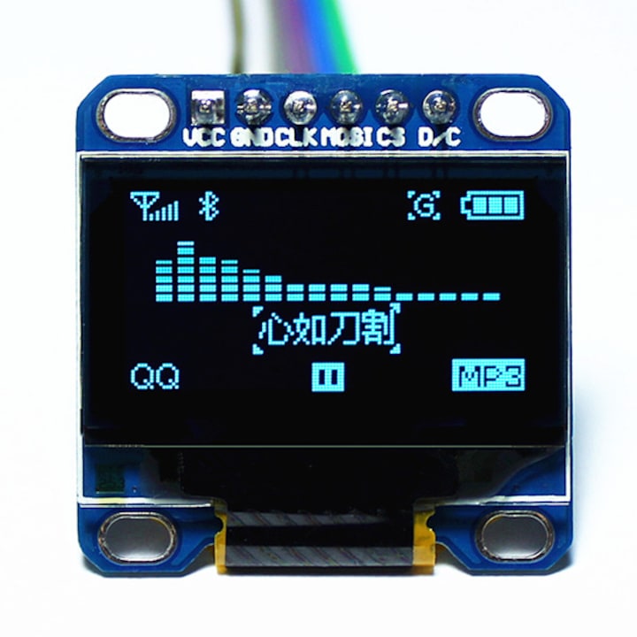 OLED kijelző modul, Heltec Automation, 128x64, IIC interfész, 0,96 hüvelykes, kék