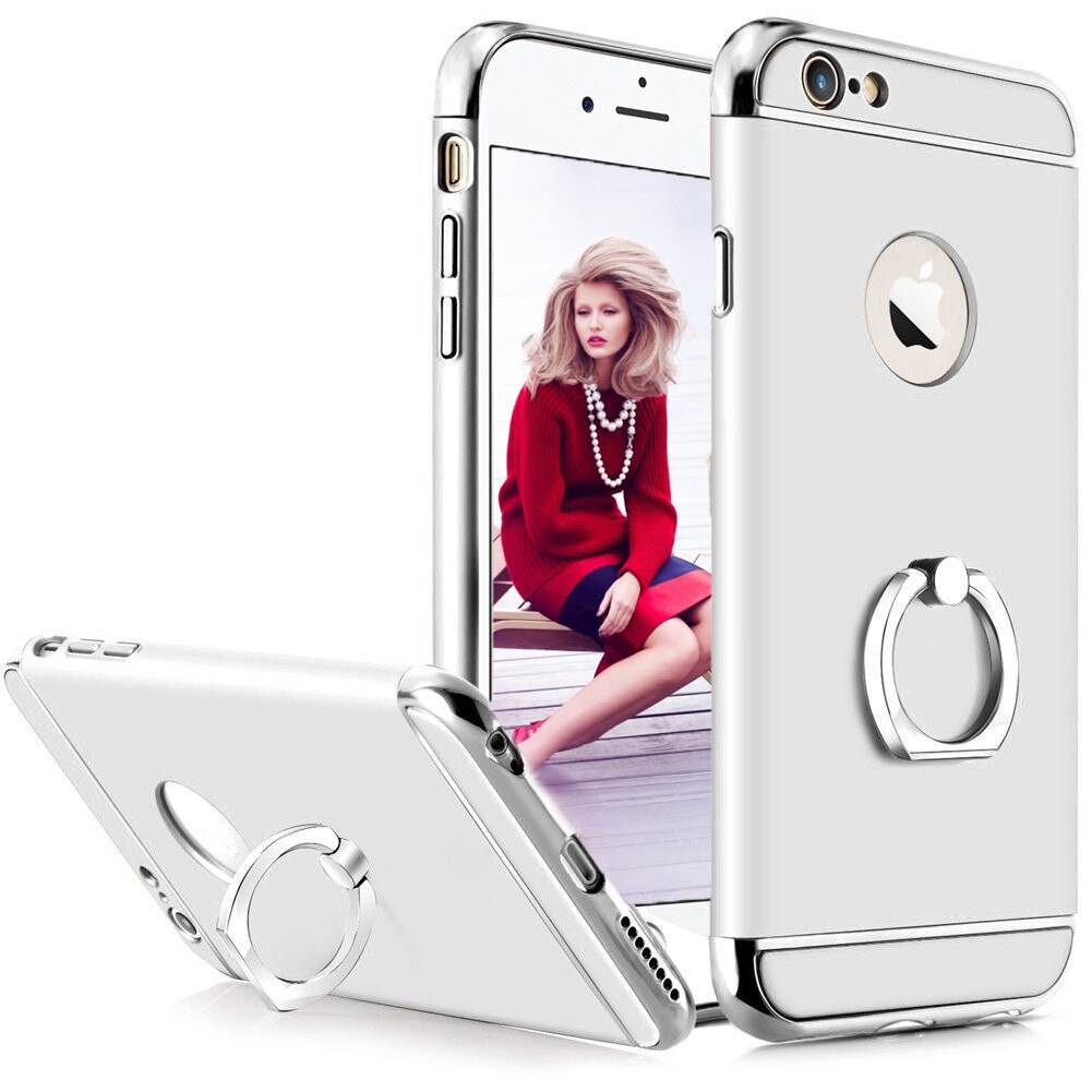 Husa telefon Iphone 6/6S ofera protectie 3in1 Ultrasubtire - Silver S Ring