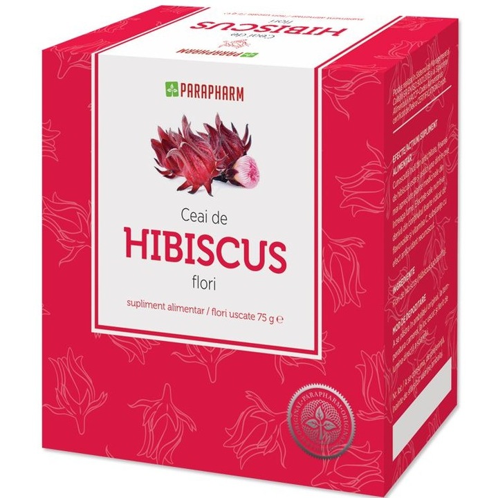 Ceai de Hibiscus flori, 75 grame, Parapharm