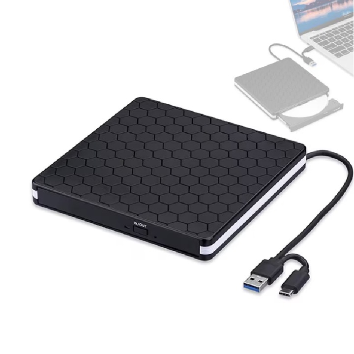 DVD writer extern, Model de fotbal, negru