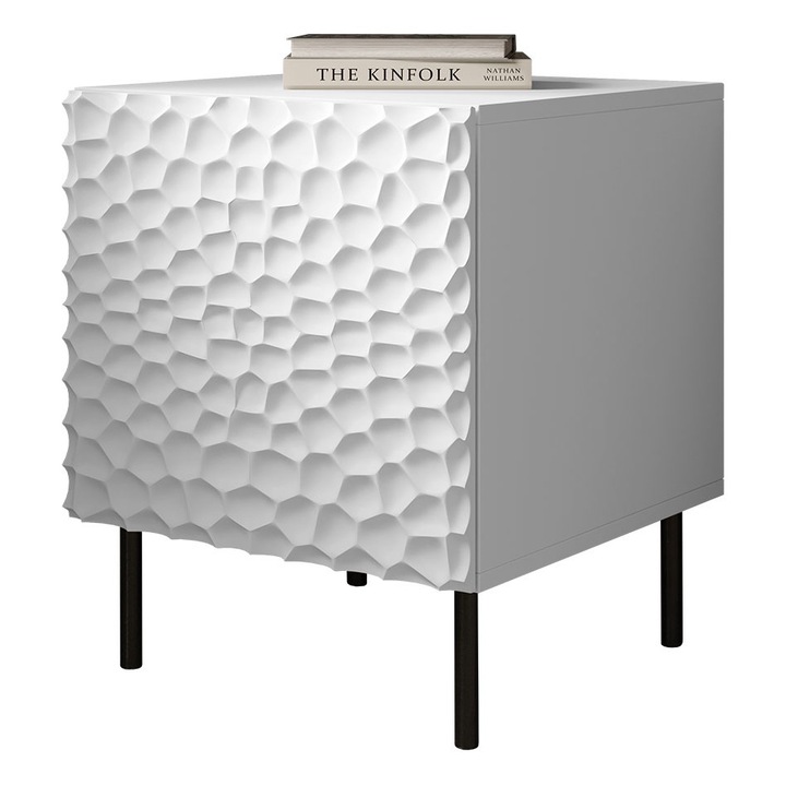 Set 2 noptiera Erizerto, MIRJAN24, alb + negru, 41x44x54 cm