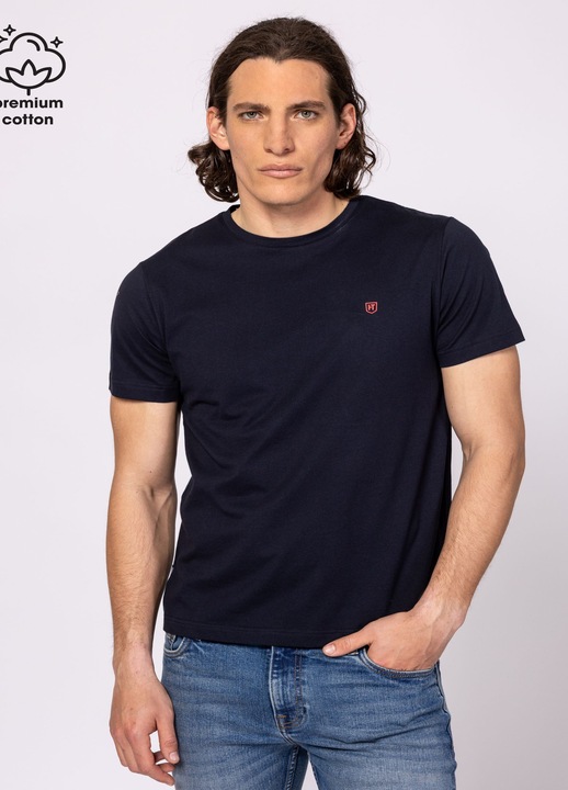 HEAVY TOOLS, Mopsy kerek nyakú pamutpóló, Tengerészkék