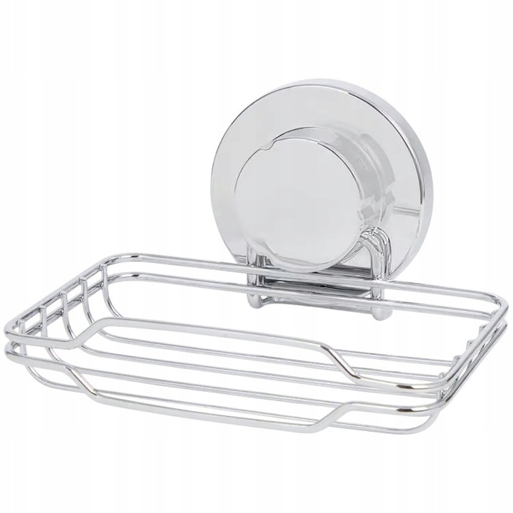 Savoniera de baie cu ventuza, CARDSPLITTER, Inox, crom, 13,5x9x3cm