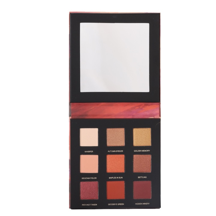 9 színű szemhéjfesték paletta, matt, finom textúrájú, nem mérgező