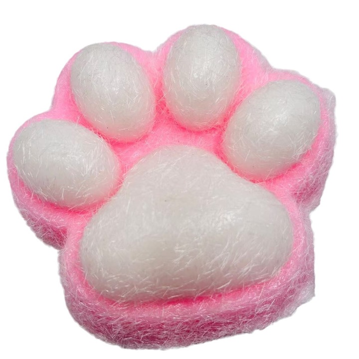 Антистрес играчка Squishy с текстура за бавно отскачане, модел на голяма котешка лапа, играчки за стискане, меко усещане 12,5 cm x 10,5, 220 g, розово