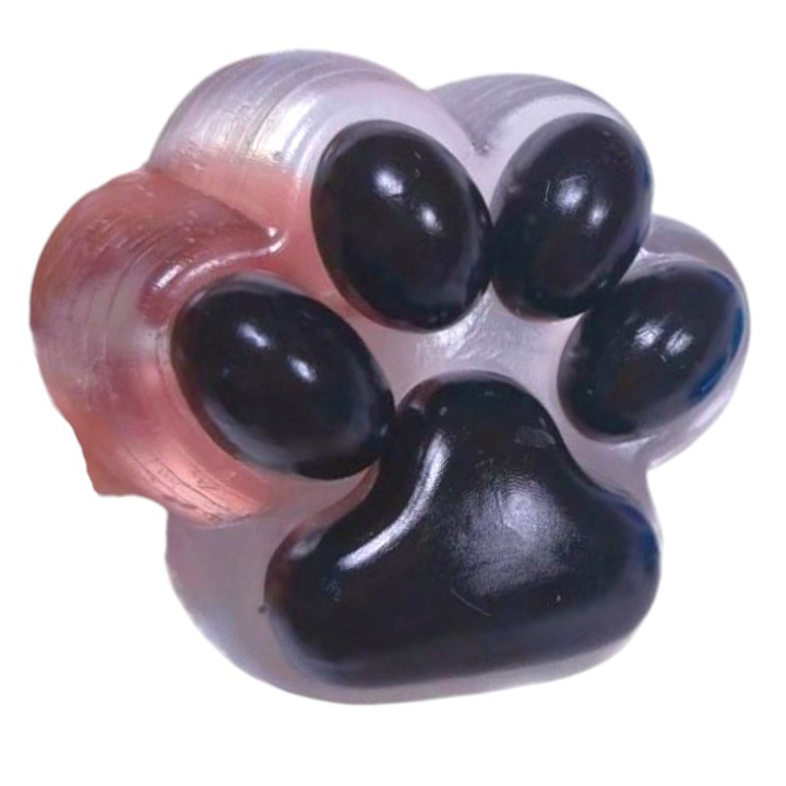 Антистрес играчка Squishy с текстура за бавно отскачане, модел на голяма котешка лапа, играчки за стискане, меко усещане 12,5 cm x 10,5, 220 g, розово-черно