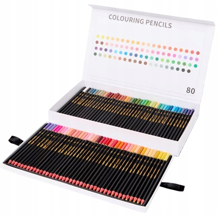 Set creioane colorate Craft Sensations, 80 bucati, varf fin, multicolor, 17.5 cm