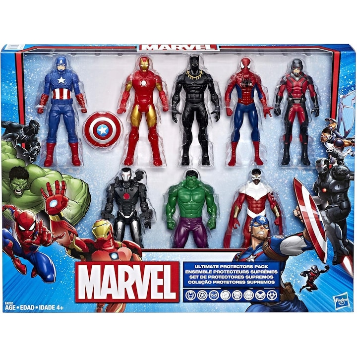 Комплект фигурки на Marvel Avengers, Hasbro, 8 супергерои, многоцветни, 30 см