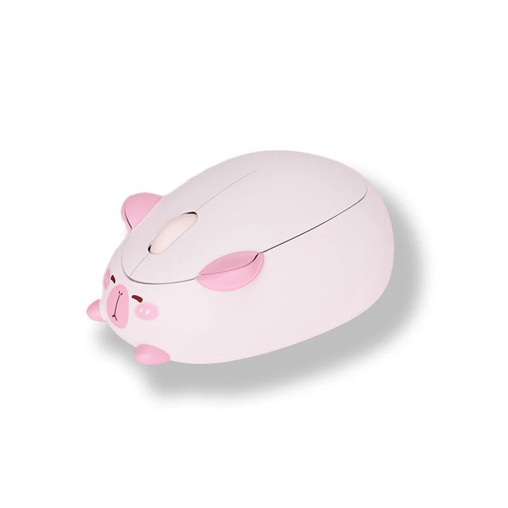 Akko Capybara vezeték nélküli egér, 2,4 GHz-es csatlakozás, USB vevő, AA elem, állat alakú, aranyos, rózsaszín