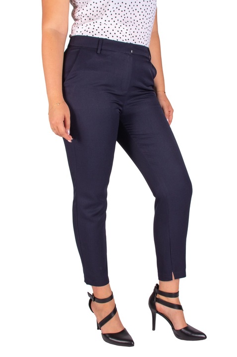 Елегантен дамски панталон тип цигара, Син, 34-Short