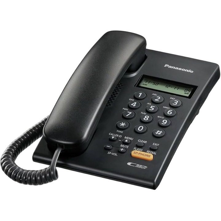 Analóg telefon Panasonic KX-TSC62SXB, hívóazonosító, fekete
