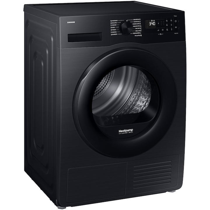 Сушилня Samsung DV90DG52A0ABLE, Термопомпа 9 кг, Клас C, Smart Things, Quick Dry, Optimal Dry. Wi-Fi, черен
