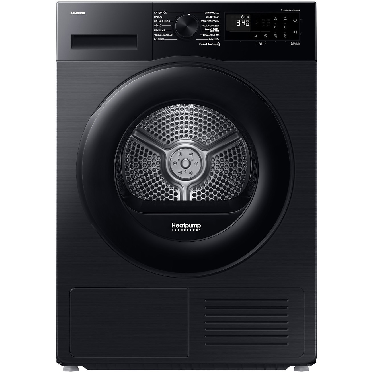 Uscator de rufe Samsung DV90DG52A0ABLE, Pompa de caldura 9 kg, Clasa C, Smart Things, Quick Dry, Optimal Dry. WiFi, Negru