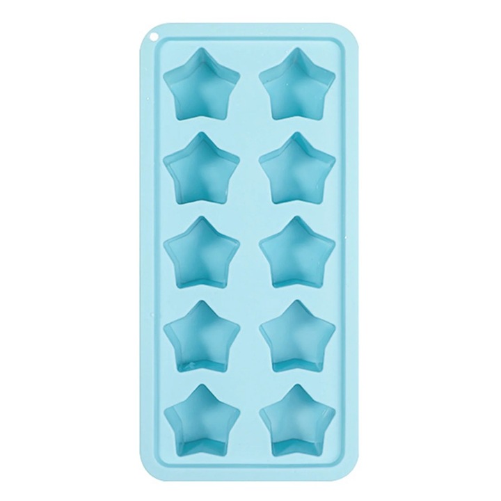 Forma pentru gheata din silicon in forma de stea, albastru, 21.7x10.3x3.5cm