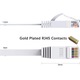Cablu Retea, Format Plat Flexibil Cat6, cu Mufa, Conector RJ45, 30m Lungime, Alb