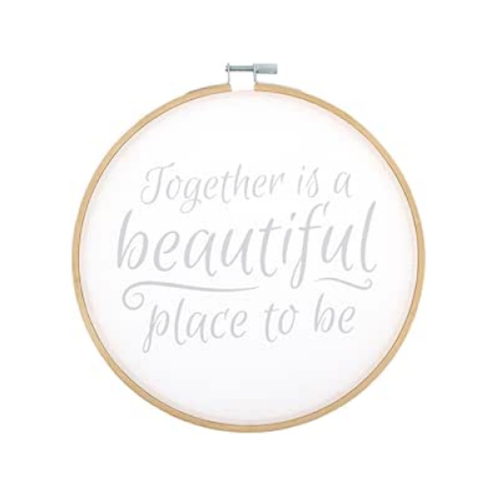 Gherghef, rama cu text, Together is a beautiful place to be''