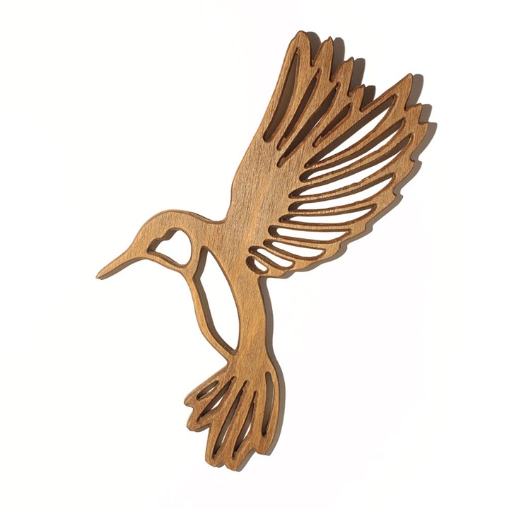 Decor perete pasare colibri fag stratificat 28 cm
