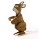 Decoratiune din lemn masiv de esenta tare, Iepure, Fag natur, 60 cm