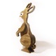 Decoratiune din lemn masiv de esenta tare, Iepure, Fag natur, 60 cm