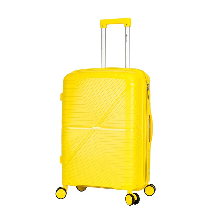 Куфар Madisson SW42103 Среден, полипропилен, 4 двойни колела и шифър, 67 см, жълт