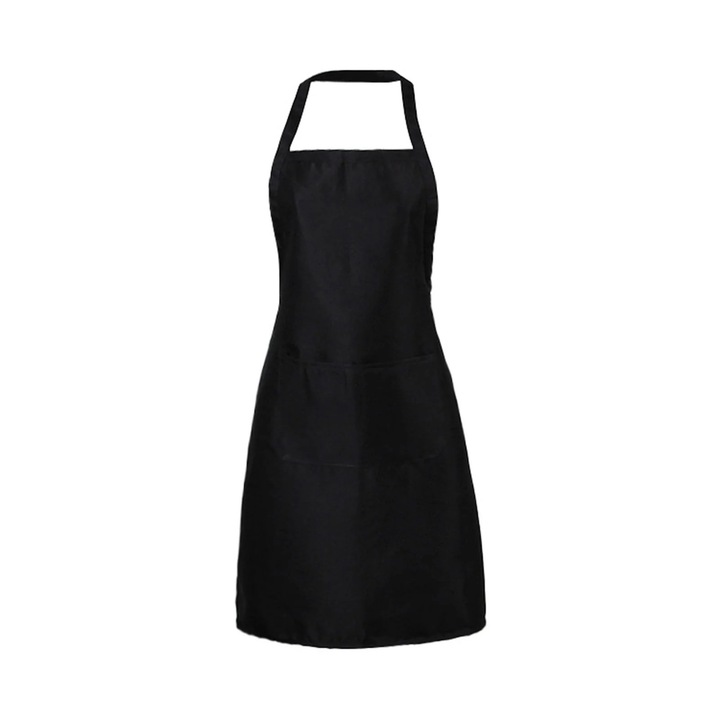 Sort de bucatarie cu buzunar, unisex, negru, 58x73cm