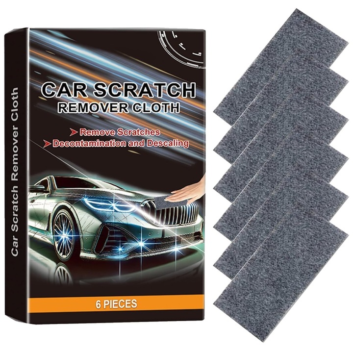 Set 6 carpe anti-zgarieturi Nano Sparkle pentru masini, reparare zgarieturi usoare, curatare suprafete
