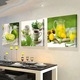 Set 3 tablouri canvas cu fructe, decor modern pentru bucatarie si living, multicolor, 53x5x5cm