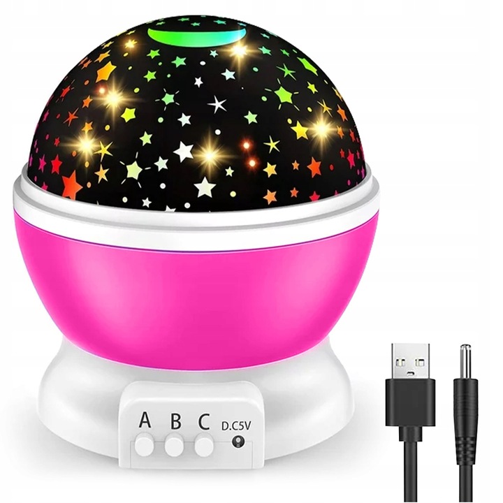 Proiector Stea Pivotant Lampa De Noptiera Pentru Copii Pentru Camera De Dormit Roz