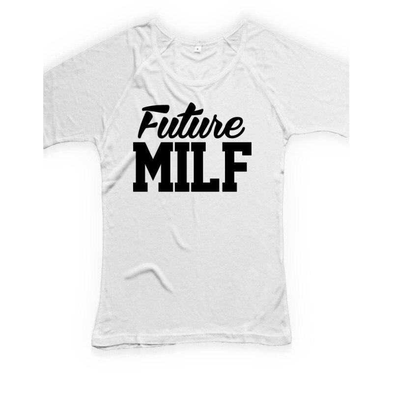 Tricou personalizat, Future MILF, Continental N95, Alb, Alb