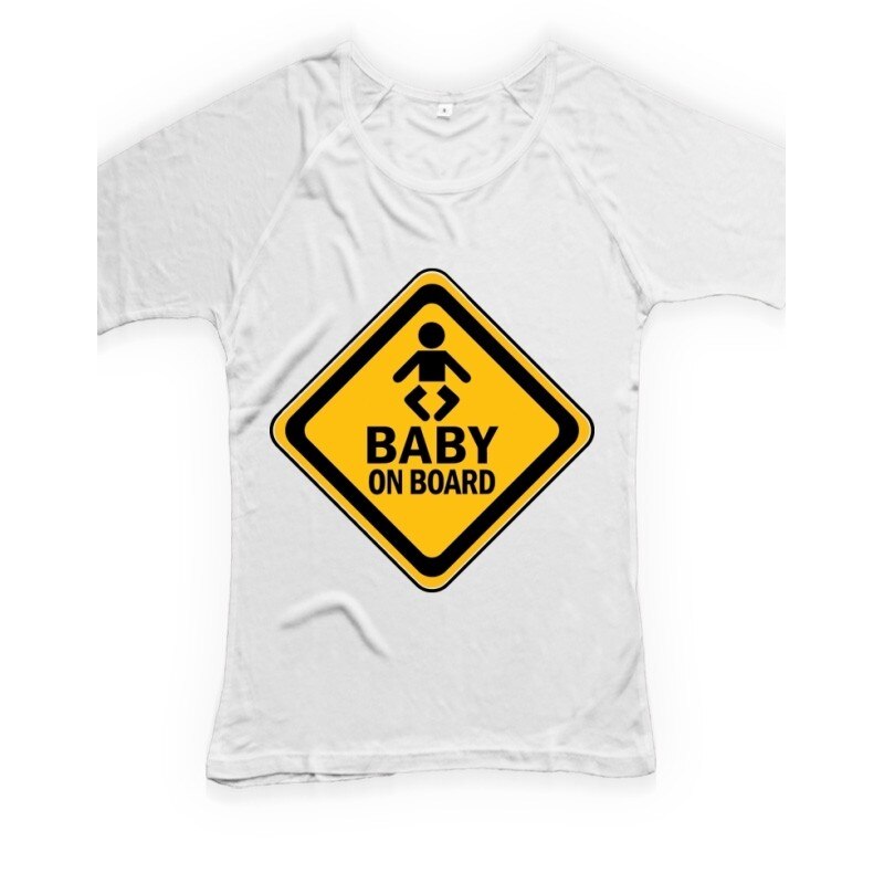 Tricou personalizat, Baby on Board, Continental N95, Alb, Alb