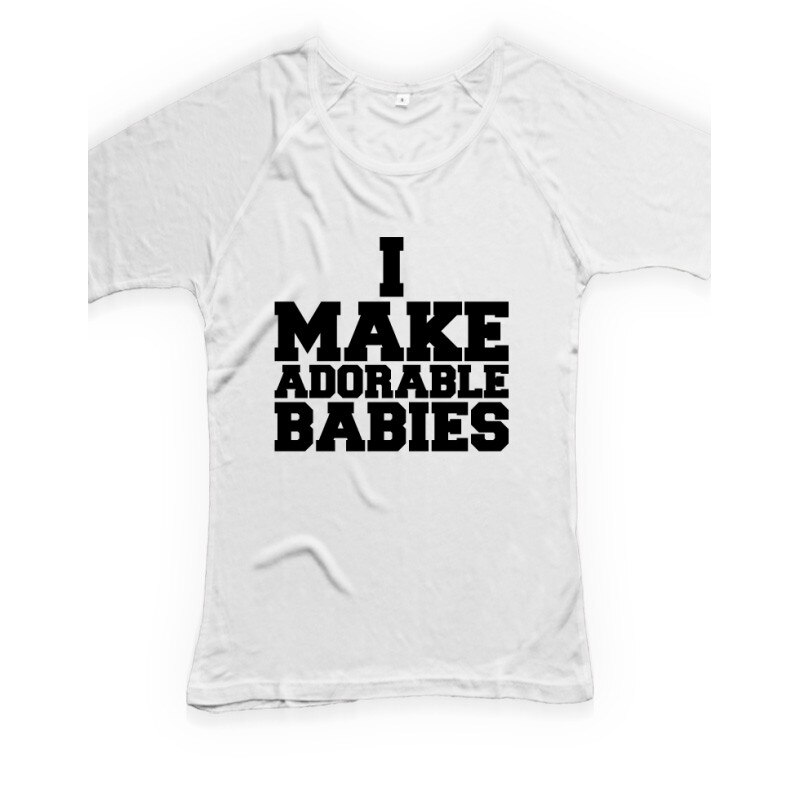 Tricou personalizat, I make adorable babies, Continental N95, Alb, Alb