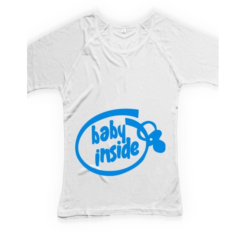 Tricou personalizat, Baby Inside, Continental N95, Alb, Alb