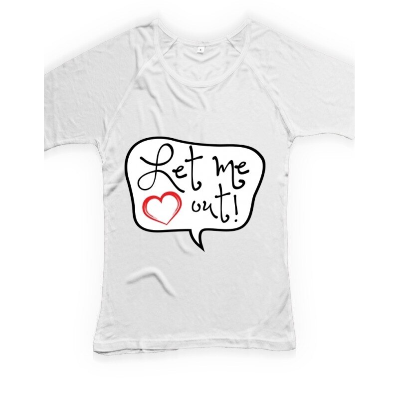 Tricou personalizat, Let me out, Continental N95, Alb, Alb
