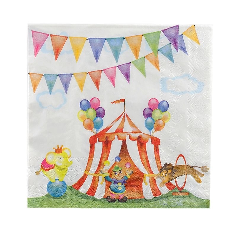 Servetele de masa pentru petreceri Circ, 33 cm, Radar 63425, Set 16 bucati