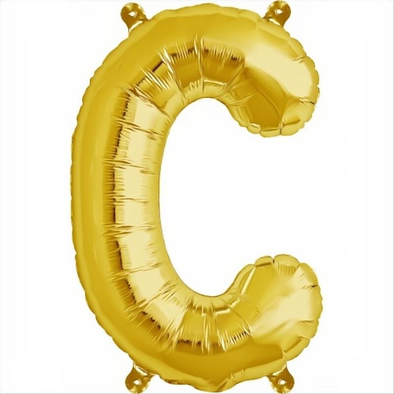 Balon folie litera C mini aurii (Gold) 41 cm, Northstar