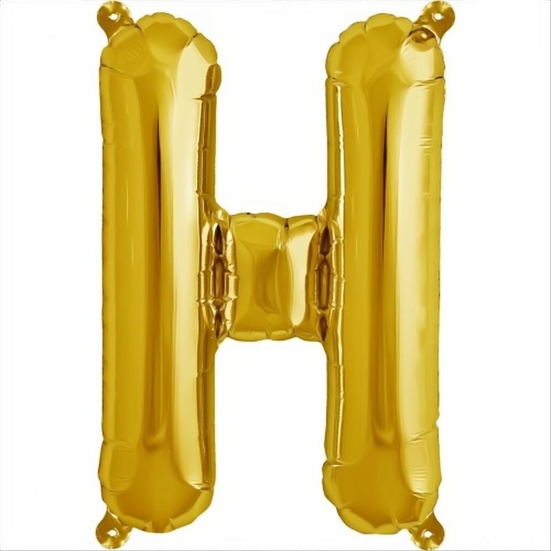 Balon folie litera H mini aurii (Gold) 41 cm, Northstar