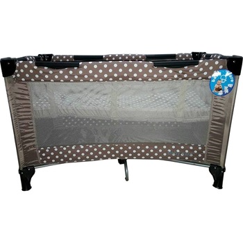 Patut Pliant, Tarc copii Baby Care™ PRO, Pliabil pe 2 Niveluri, plasa tantari,geanta transport inclusa, Maron cu buline Patut Pliant, Tarc copii Baby Care™ PRO, Pliabil pe 2 Niveluri, plasa tantari,geanta transport inclusa, Maron cu buline