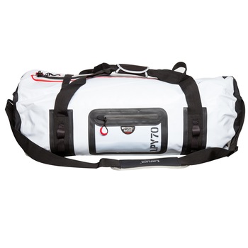Geanta voiaj cilindrica Waterproof Duffel La Playa, 70 L, 77x34 cm, Alb/Negru Geanta voiaj cilindrica Waterproof Duffel La Playa, 70 L, 77x34 cm, Alb/Negru