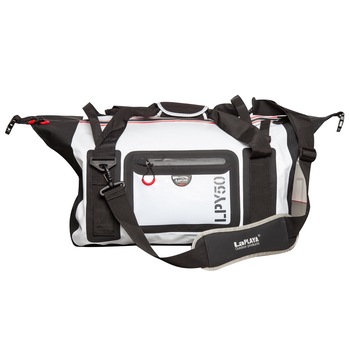 Geanta trapezoidala Waterproof Duffel La Playa, 50 L, 51x39x31 cm, Alb/Negru Geanta trapezoidala Waterproof Duffel La Playa, 50 L, 51x39x31 cm, Alb/Negru