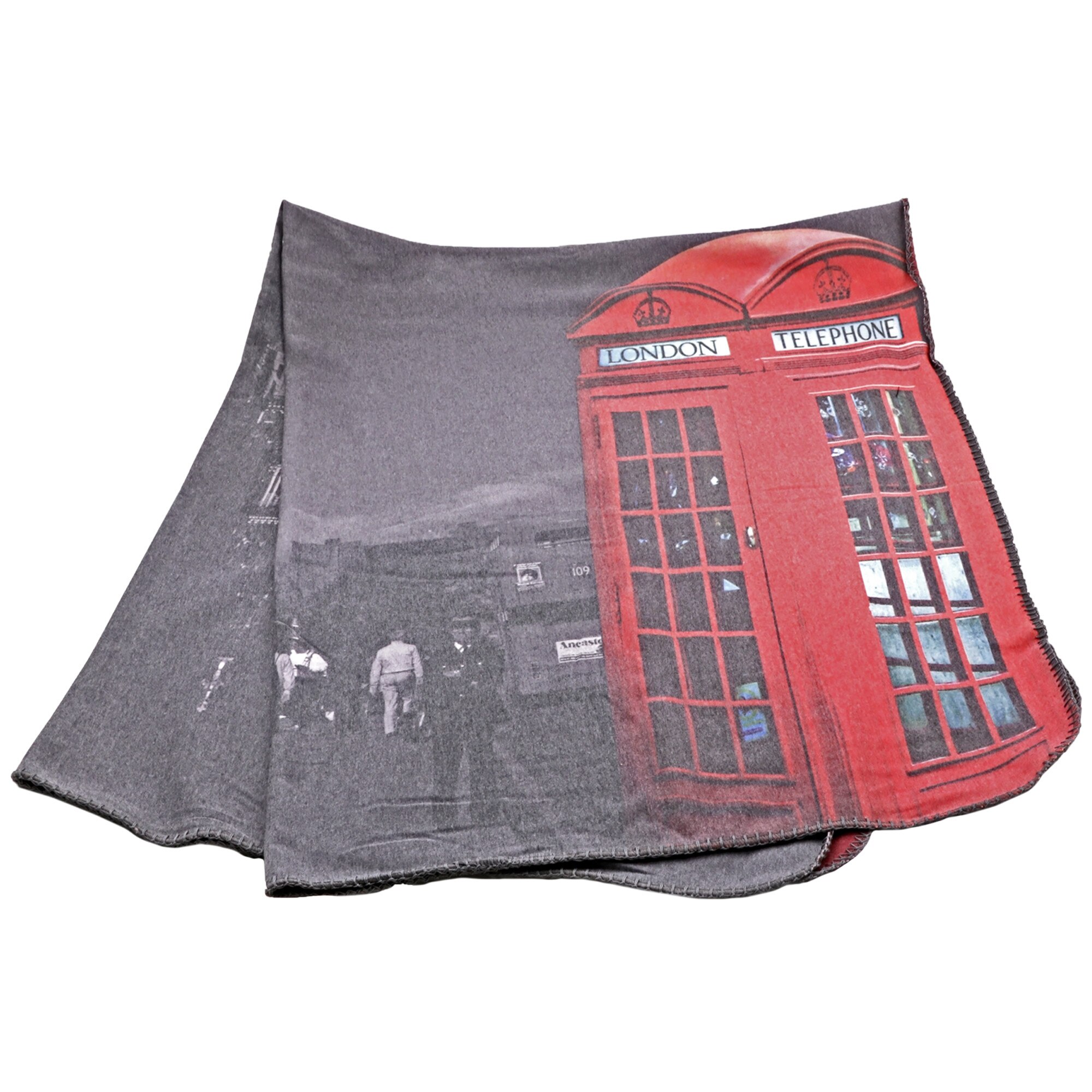 Patura imprimeu London Viva Home, 130x160 cm, Gri