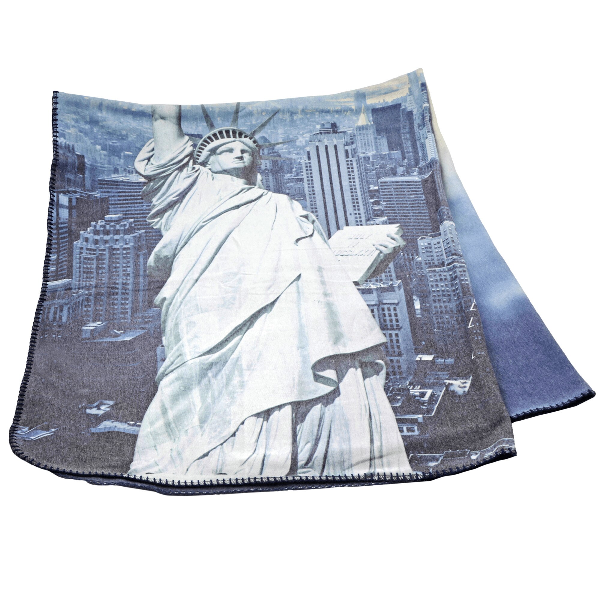 Patura imprimeu New York Viva Home, 130x160 cm, Albastru