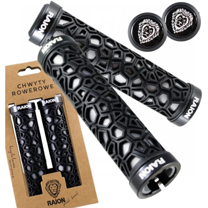 Mansoane bicicleta RAION, 130mm, negru, set cu dopuri