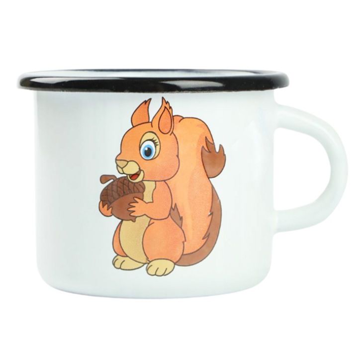 Cana emaliata 500ml veverita, Silesia Emalia, Alb