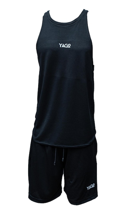 Черен спортен комплект потник и шорти,, Черен