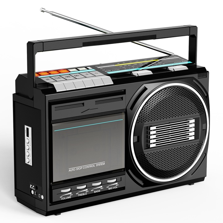 Касетофон с касета, USB стик и Bluetooth възпроизвеждане с FM AM приемане
