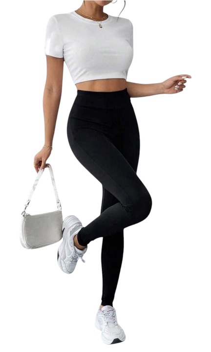 Colanti subtiri cu talie inalta, Negru