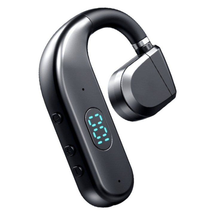 Casti Wireless Over-Ear, Bluetooth 5.3, Display Digital, Negru