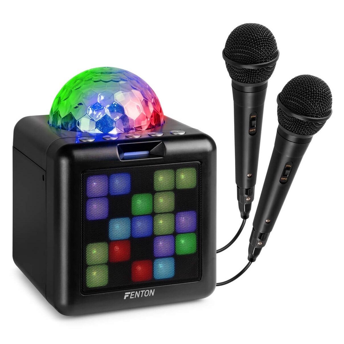 Difuzor Karaoke Fenton KAR15B, 2 microfoane, negru, 15W